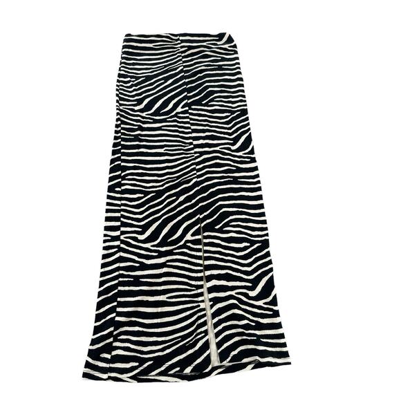 H&M Black & White Zebra Animal Stripe Print Pull-On Maxi Skirt Women's Size XS - Picture 4 of 8